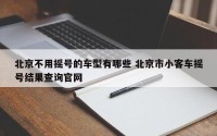 北京不用摇号的车型有哪些 北京市小客车摇号结果查询官网
