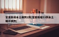 甘肃新增本土病例1例(甘肃新增53例本土确诊病例)