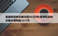 美国新冠肺炎确诊超503万例/美国新冠肺炎确诊病例超3237万