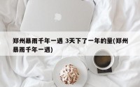 郑州暴雨千年一遇 3天下了一年的量(郑州暴雨千年一遇)