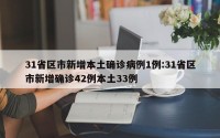31省区市新增本土确诊病例1例:31省区市新增确诊42例本土33例